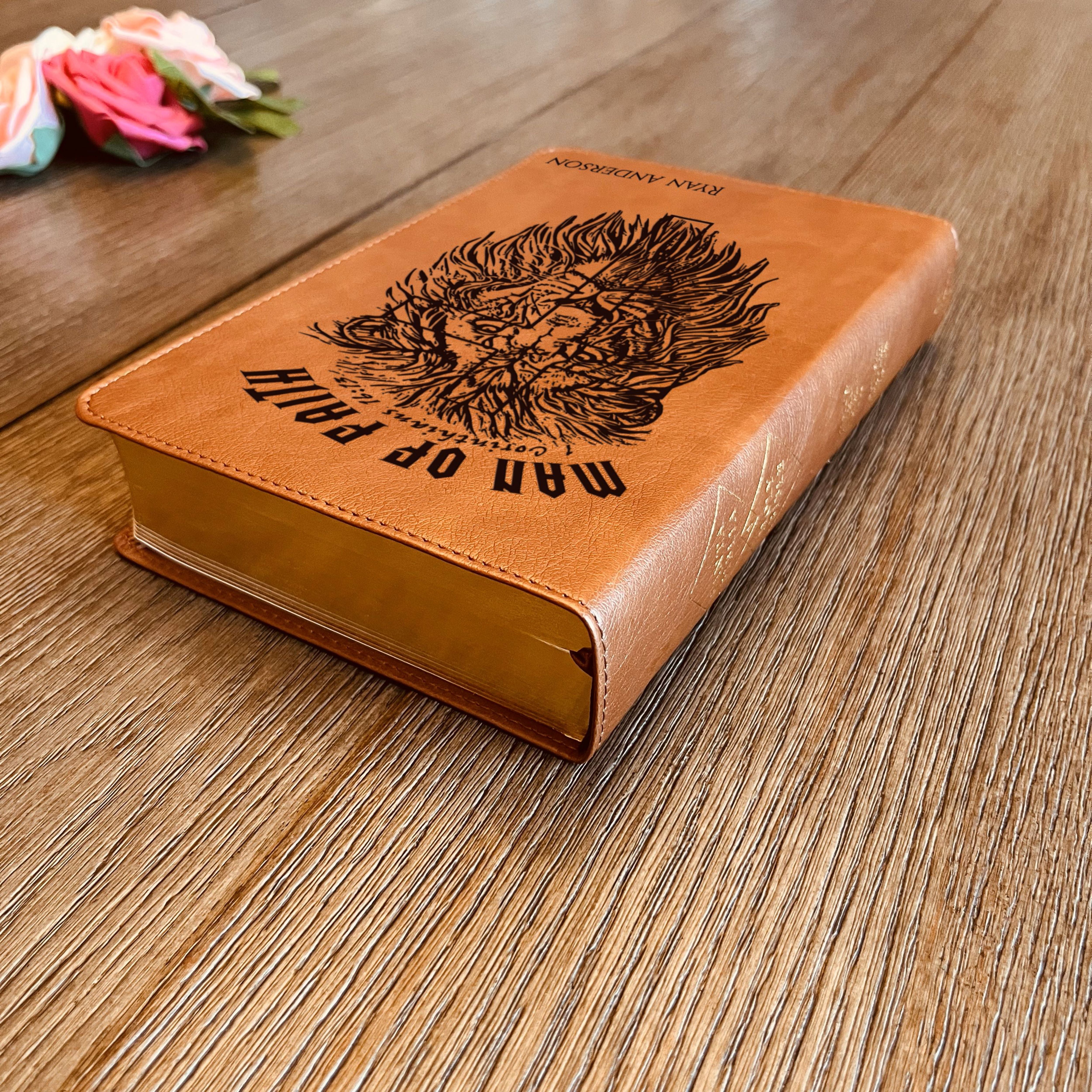 Personalized Bible for Men, Custom ESV RVR Bible, Bilingual English Spanish Bible, Name Engraved, Christian Gift, Gift for Him Bible for Men