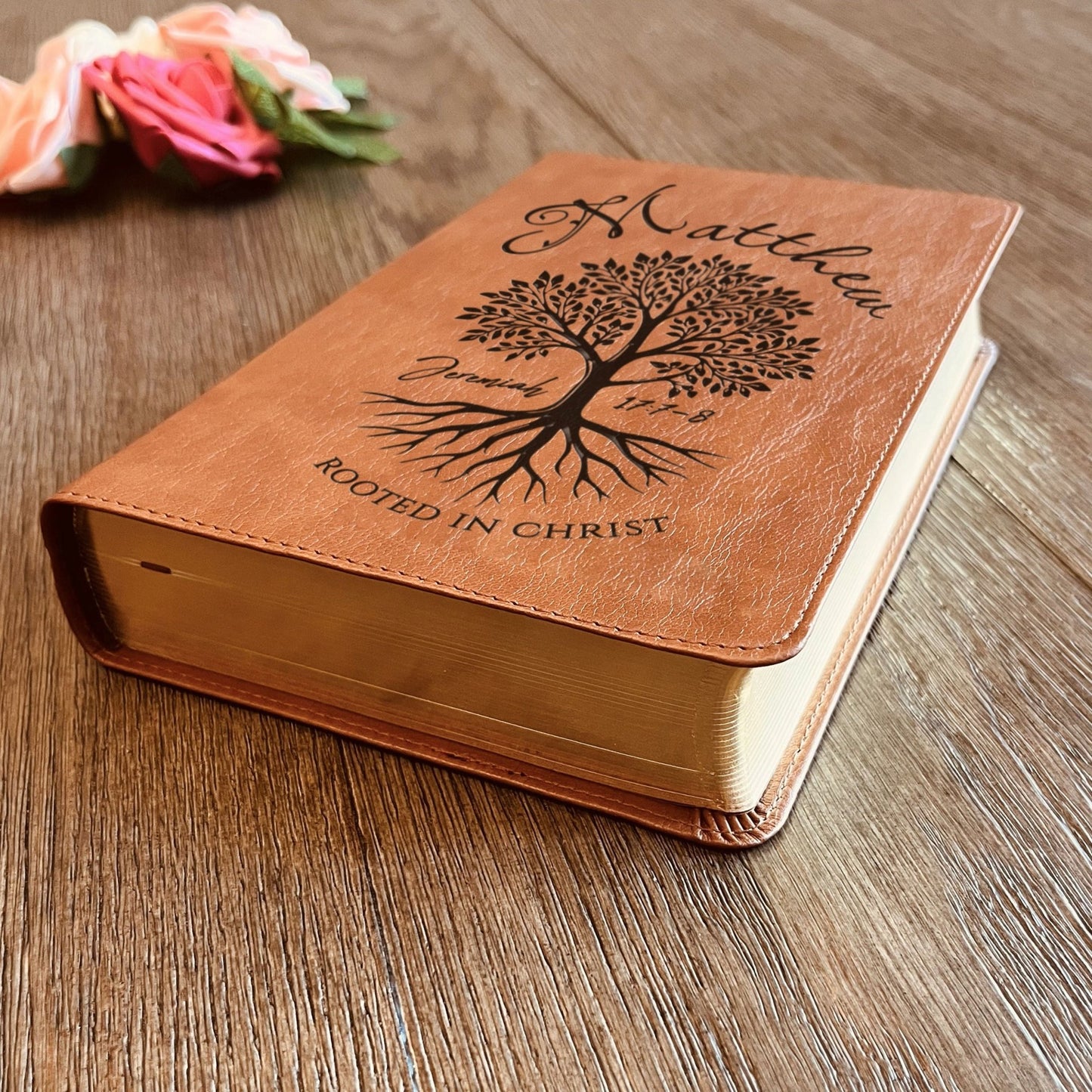 Personalized ESV RVR Bilingual Bible, Custom Engraved Name, Rooted in Christ Tree Design, Christian Gift, Bible Gifts for Her, Gifts for Him - Religious Books - Aylev