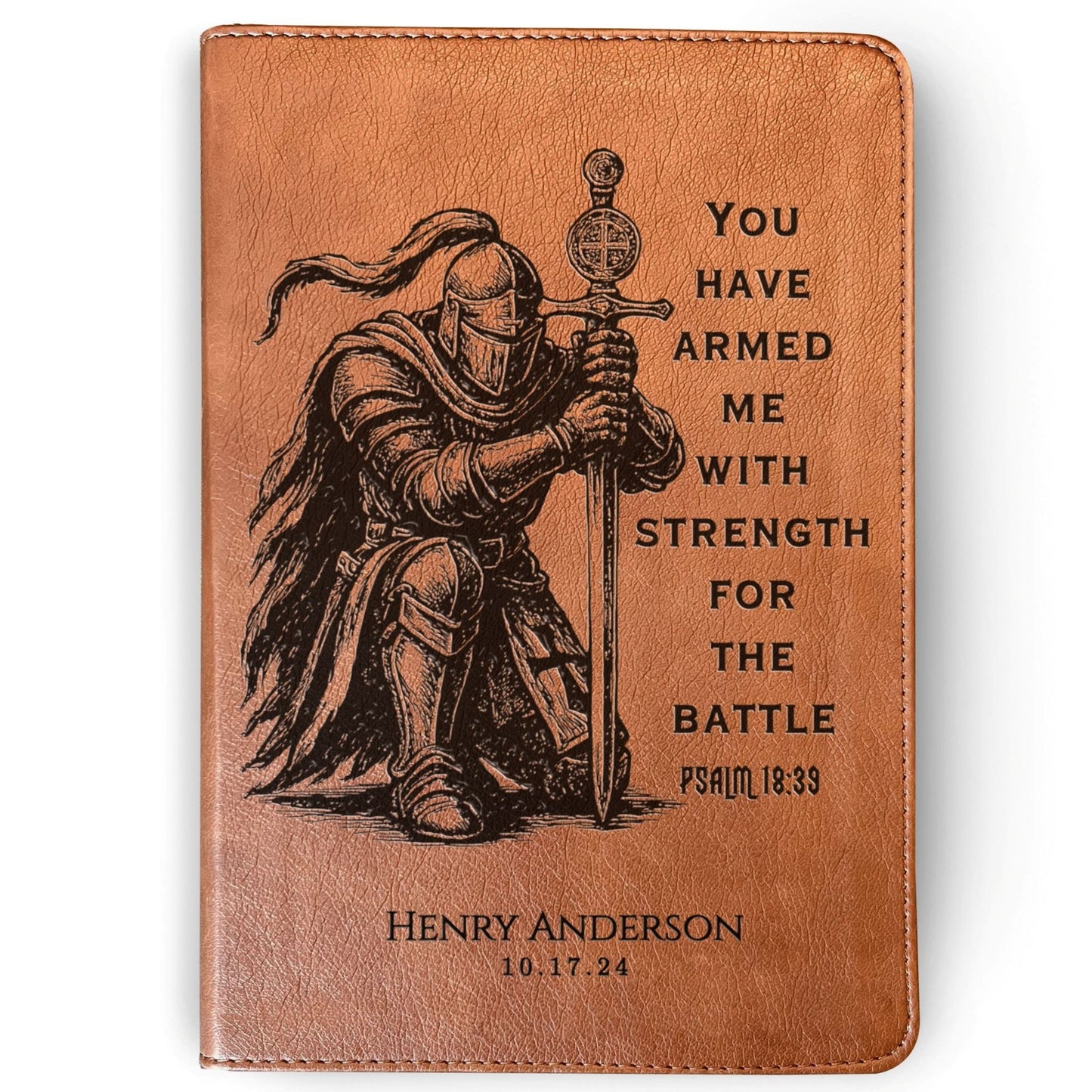 Personalized Bible for Men, ESV RVR Bilingual Bible, Custom Bible Engraved Name, Knight Warrior Design, Christian Gift, Bible Gifts for Him - Religious Books - Aylev