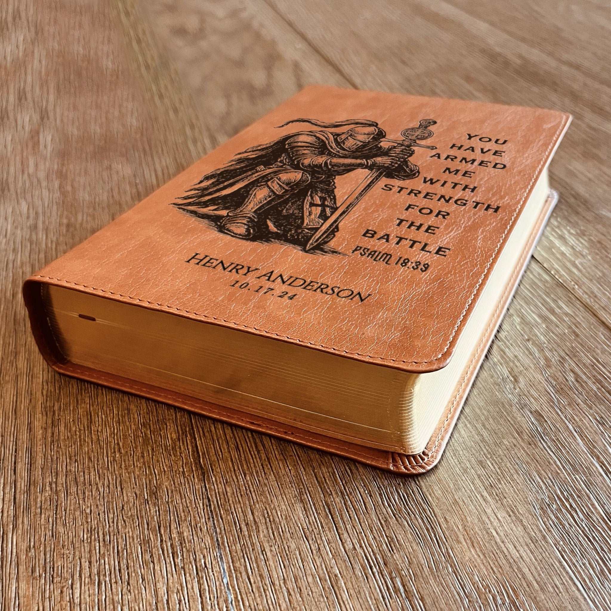 Personalized Bible for Men, ESV RVR Bilingual Bible, Custom Bible Engraved Name, Knight Warrior Design, Christian Gift, Bible Gifts for Him - Religious Books - Aylev
