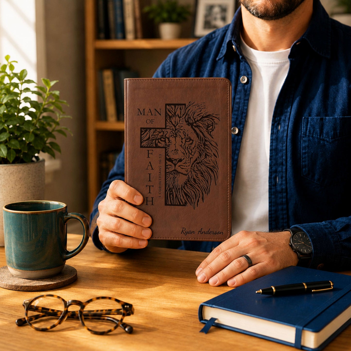 Personalized NLT Super Giant Print Bible, Custom Engraved Name, Filament Enabled New Living Translation, Christian Baptism & Wedding Gift