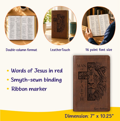 Personalized NLT Super Giant Print Bible, Custom Engraved Name, Filament Enabled New Living Translation, Christian Baptism & Wedding Gift - Religious Books - Aylev