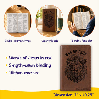 Personalized NLT Super Giant Print Bible, Custom Engraved Name, Filament Enabled New Living Translation, Christian Baptism & Wedding Gift - Religious Books - Aylev