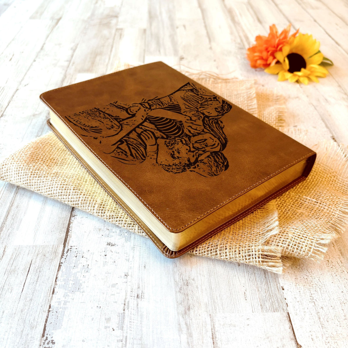 Personalized ESV Large Print Bible, Your Photo Engraved, English Standard Version, Custom Engraved Bible, Wedding, Baptism, Christian Gift - Religious Books - Aylev