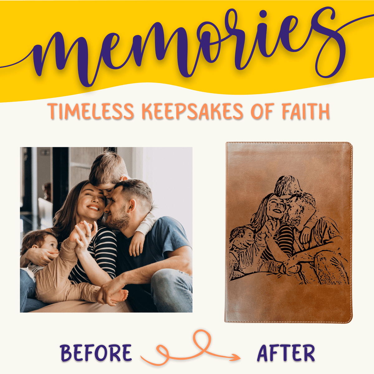Personalized ESV Large Print Bible, Your Photo Engraved, English Standard Version, Custom Engraved Bible, Wedding, Baptism, Christian Gift - Religious Books - Aylev