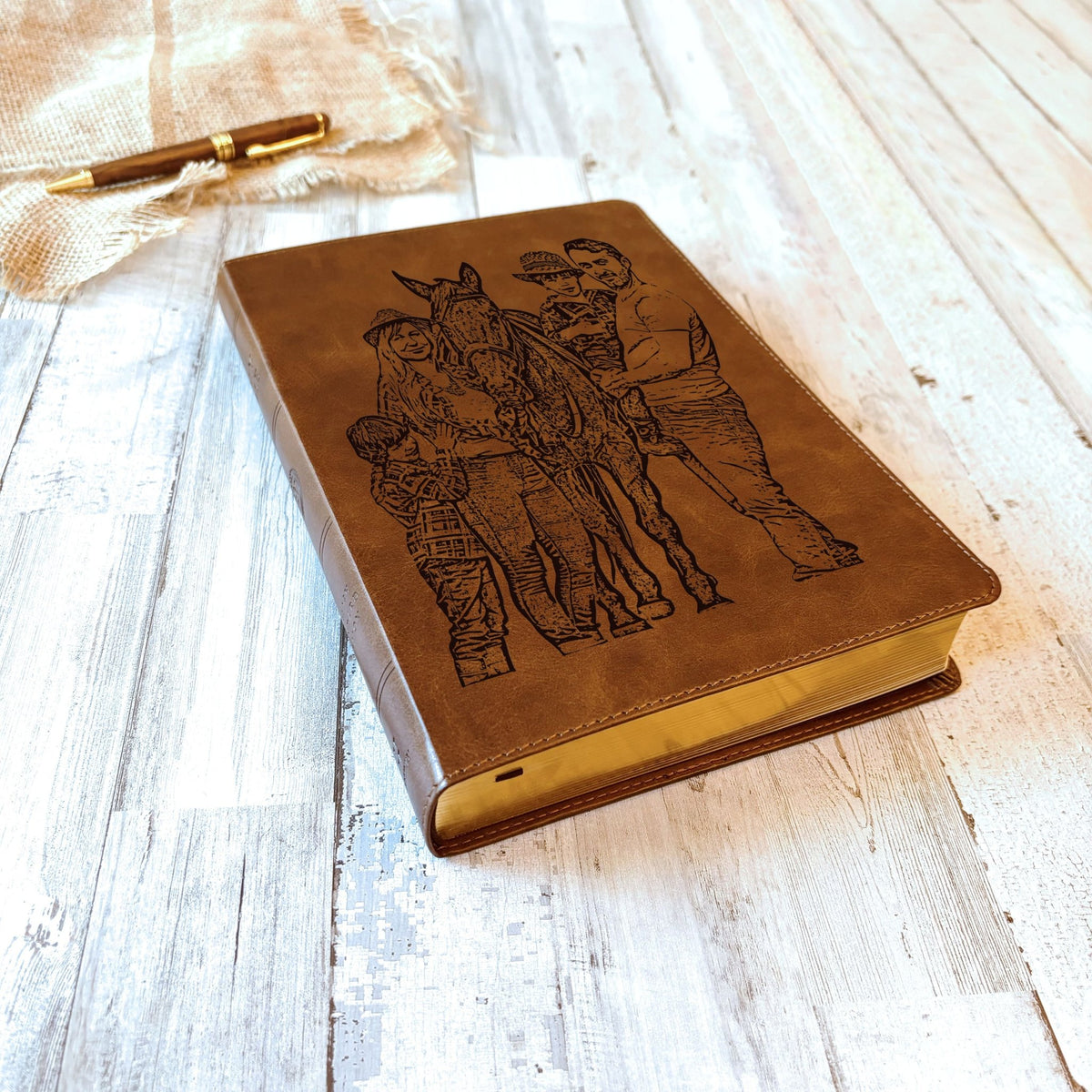 Personalized ESV Large Print Bible, Your Photo Engraved, English Standard Version, Custom Engraved Bible, Wedding, Baptism, Christian Gift - Religious Books - Aylev
