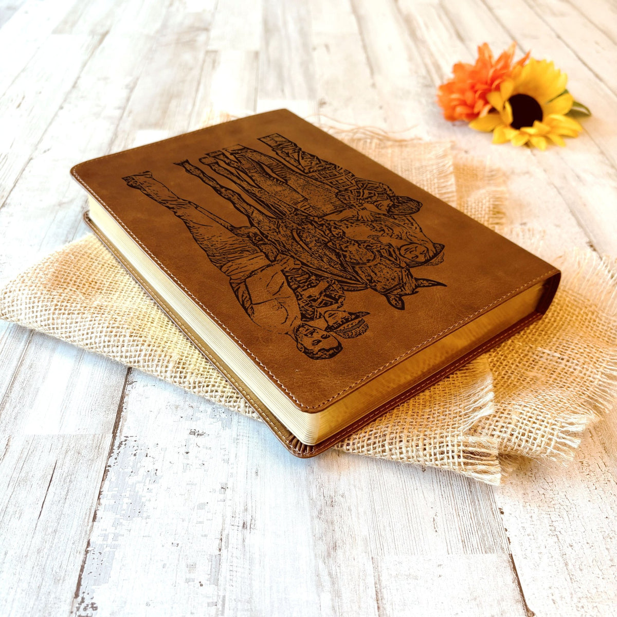 Personalized ESV Large Print Bible, Your Photo Engraved, English Standard Version, Custom Engraved Bible, Wedding, Baptism, Christian Gift - Religious Books - Aylev