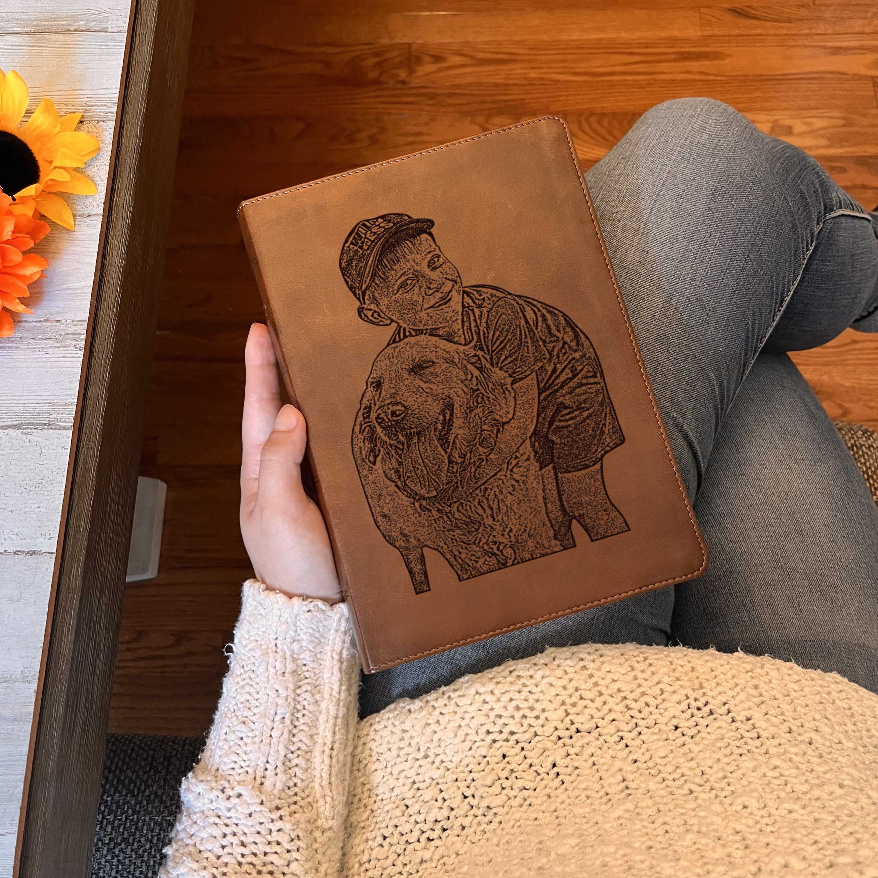 Personalized ESV Large Print Bible, Your Photo Engraved, English Standard Version, Custom Engraved Bible, Wedding, Baptism, Christian Gift