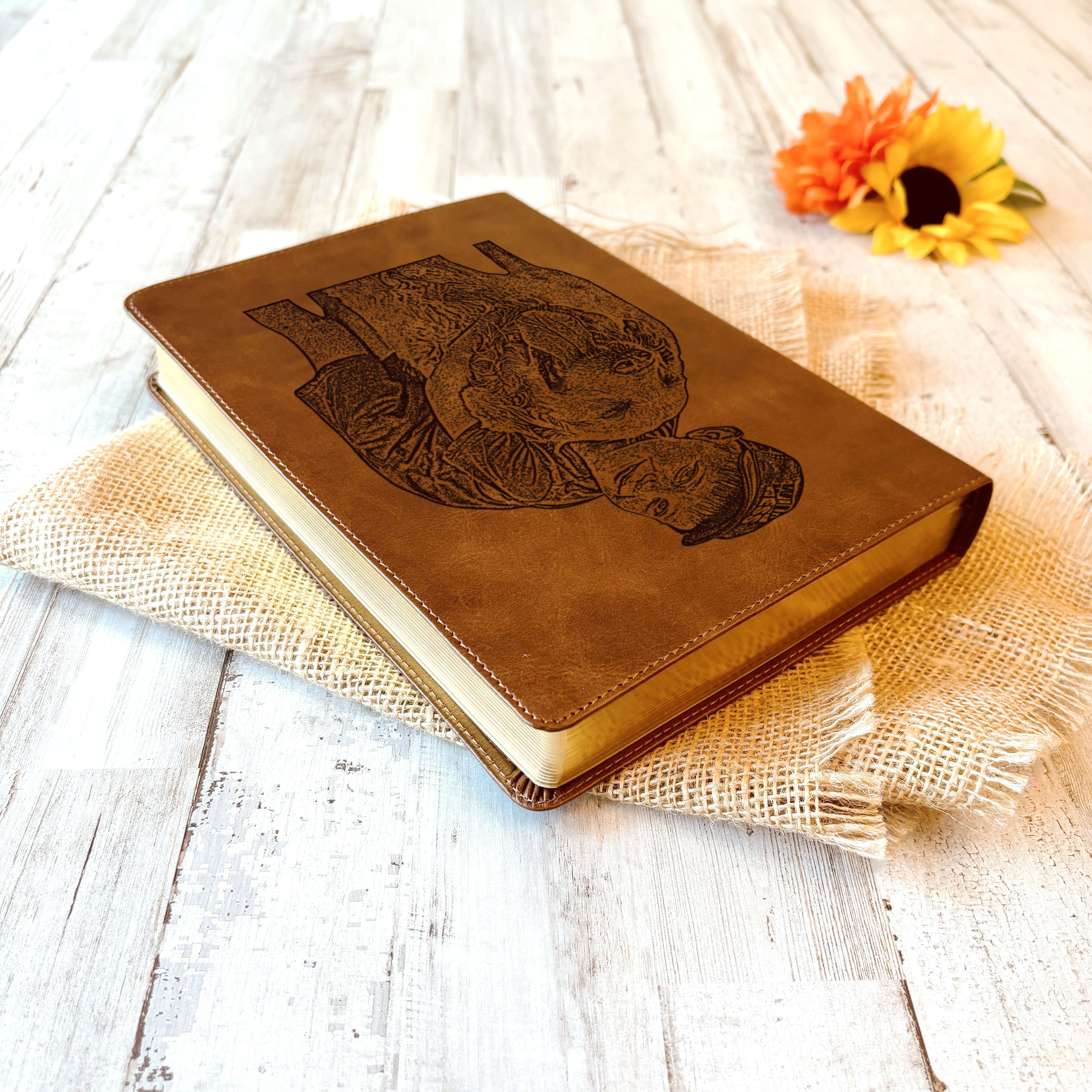 Personalized ESV Large Print Bible, Your Photo Engraved, English Standard Version, Custom Engraved Bible, Wedding, Baptism, Christian Gift