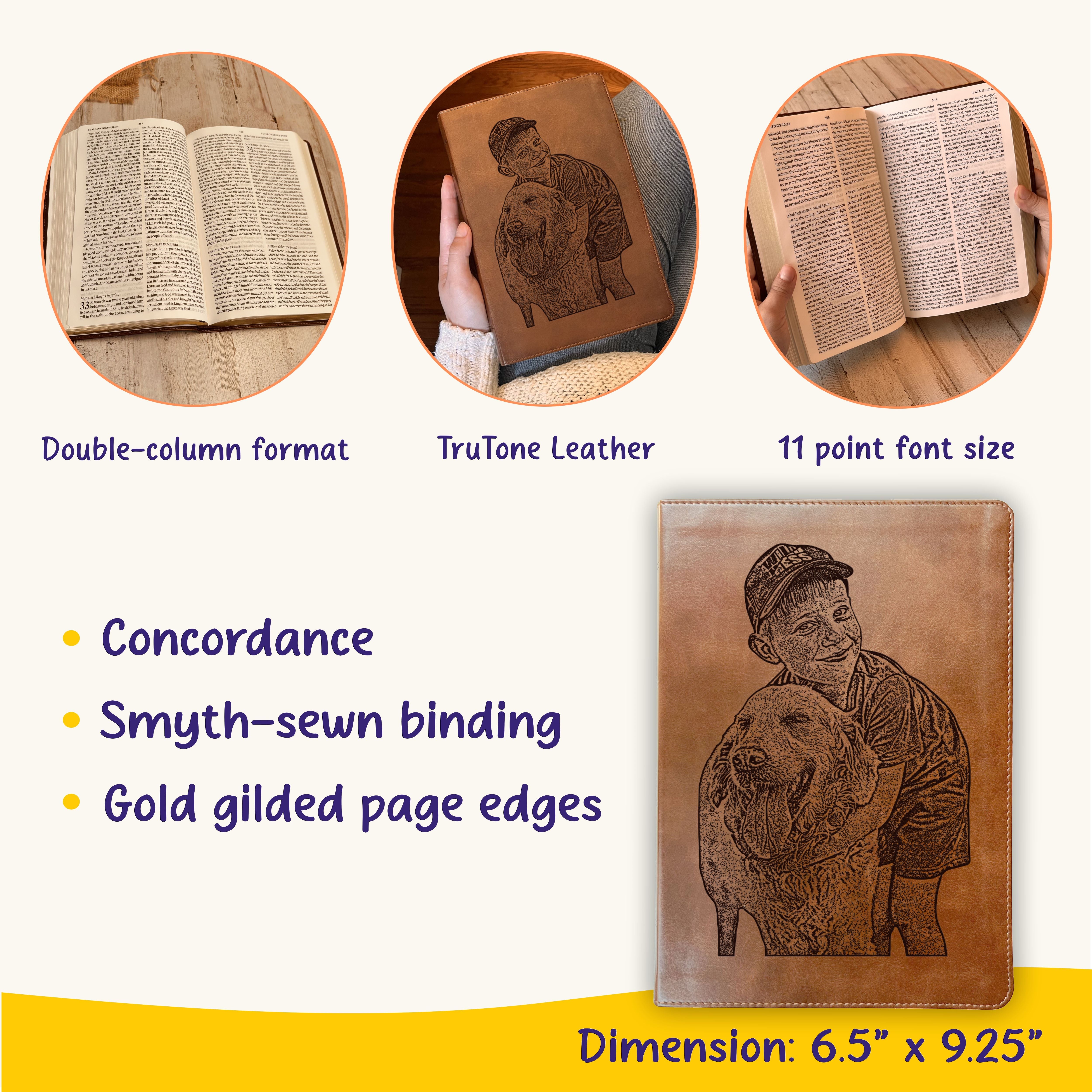 Personalized ESV Large Print Bible, Your Photo Engraved, English Standard Version, Custom Engraved Bible, Wedding, Baptism, Christian Gift