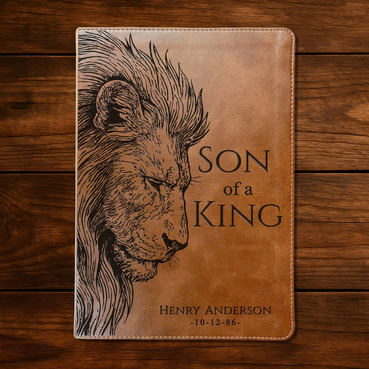 Personalized ESV Large Print Bible, Son of a King Lion Design, Custom Engraved Name, Christian Gift, Baptism Gift, Bible Gift for Him - Religious Books - Aylev
