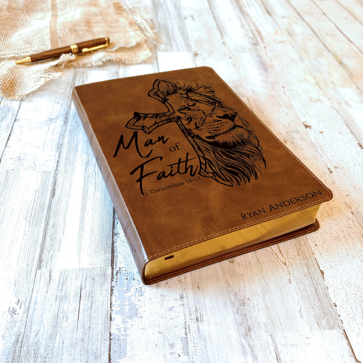 Personalized Bible for Men, ESV Large Print, Customized Bible for Men Name Engraved, English Standard Version Bibles for men bible gifts men