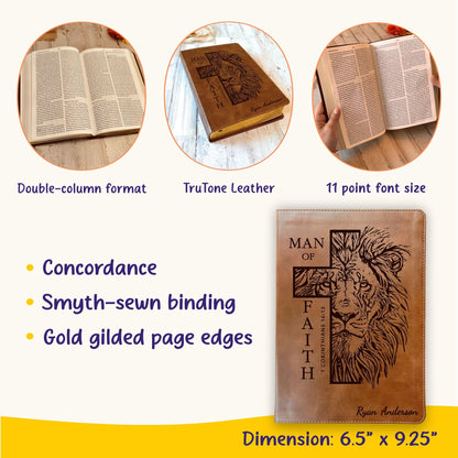 Personalized Bible for Men, ESV Large Print Bible, Customized Bible for Men Name Engraved, English Standard Version, Bibles for men, bible gifts for men - Religious Books - Aylev