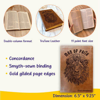 Personalized Bible for Men, ESV Large Print Bible, Customized Bible for Men Name Engraved, English Standard Version, Bibles for men, bible gifts for men - Religious Books - Aylev