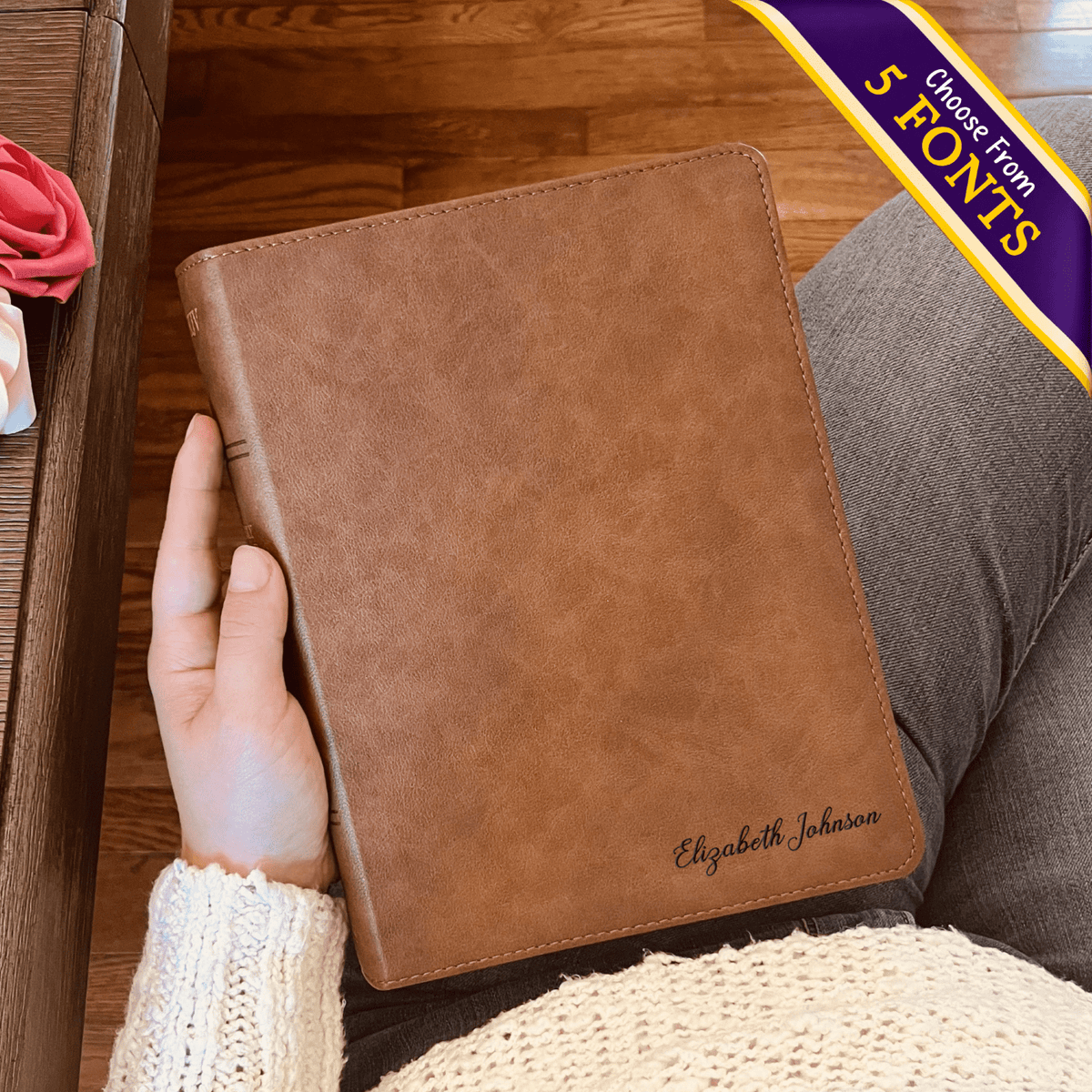 Personalized KJV Bible with Name Engraved, KJV Wide-Margin Bible, Custom Bible Name Engraved, King James Version Holy Bible, Baptism Gifts - Religious Books - Aylev