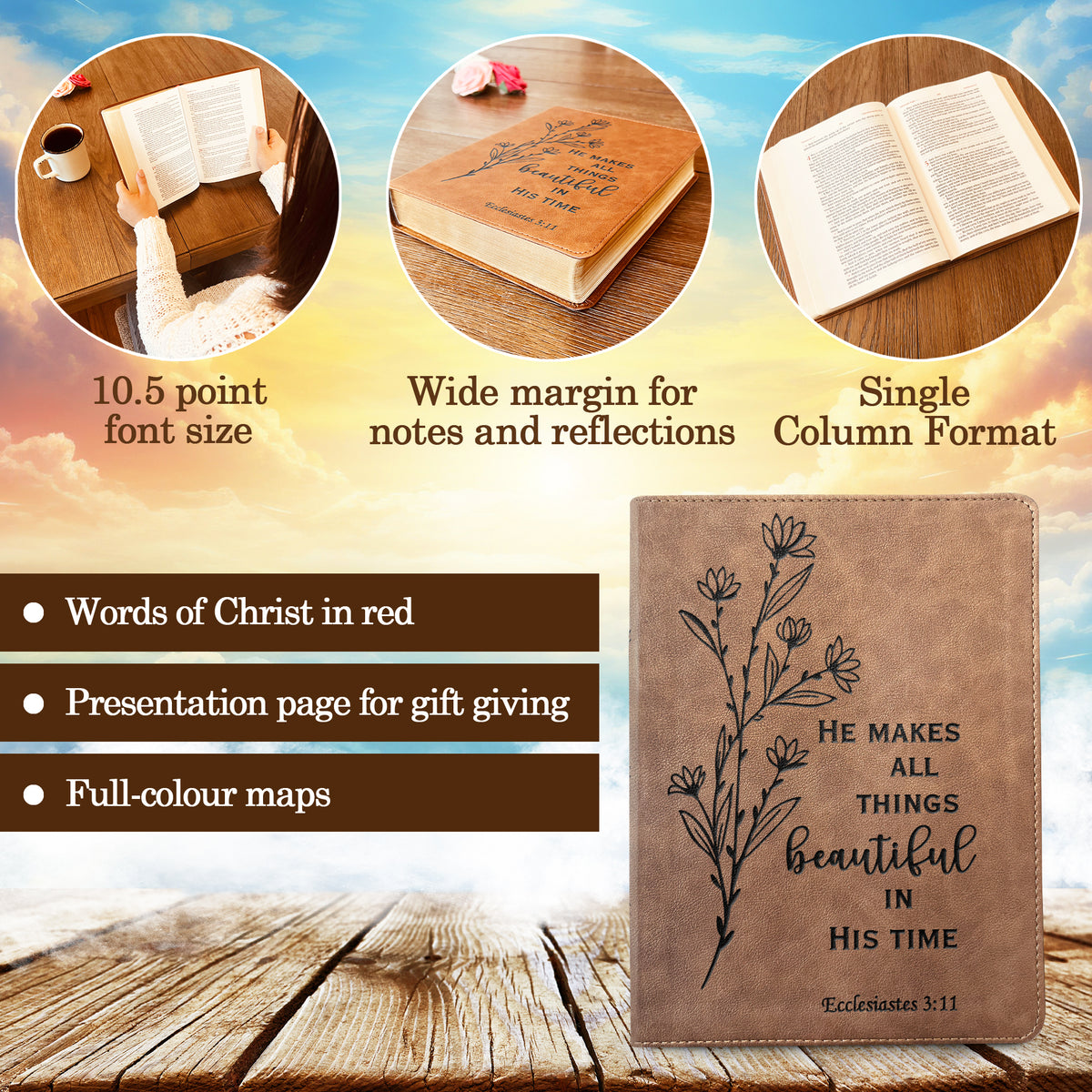 Custom KJV Bible, Wide - Margin Bible, Custom Bible Engraved King James Version, Christian Gifts, Baptism Gifts, KJV Bible Women Men - Religious Books - Aylev