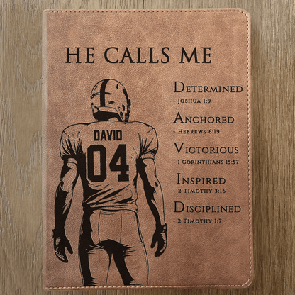Personalized KJV Wide-Margin Bible, Custom Engraved Acrostic Name with Verse Reference, Christian Sports Gift for Football Players - Religious Books - Aylev
