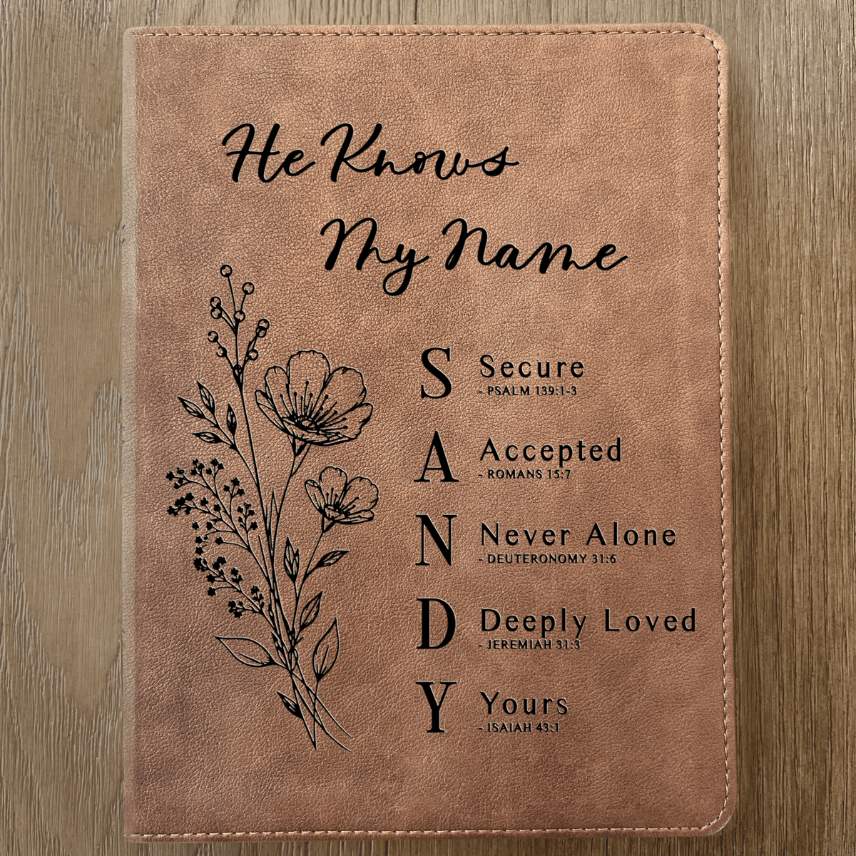 Personalized KJV Wide-Margin Bible, Custom Engraved Acrostic Name with Verse Reference, Floral Design, Christian Bible Gift for Her - Religious Books - Aylev