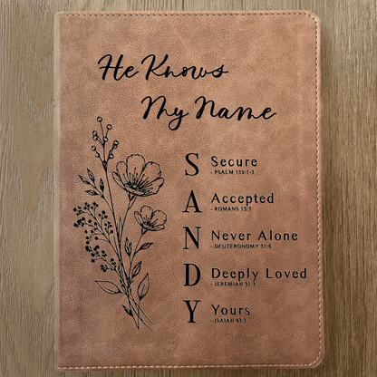 Personalized KJV Wide-Margin Bible, Custom Engraved Acrostic Name with Verse Reference, Floral Design, Christian Bible Gift for Her - Religious Books - Aylev