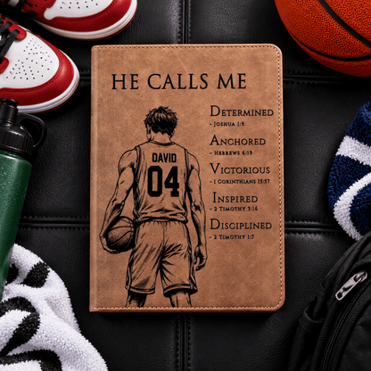 Personalized KJV Wide-Margin Bible, Custom Engraved Acrostic Name with Verse Reference, Christian Sports Gift for Basketball Players - Religious Books - Aylev