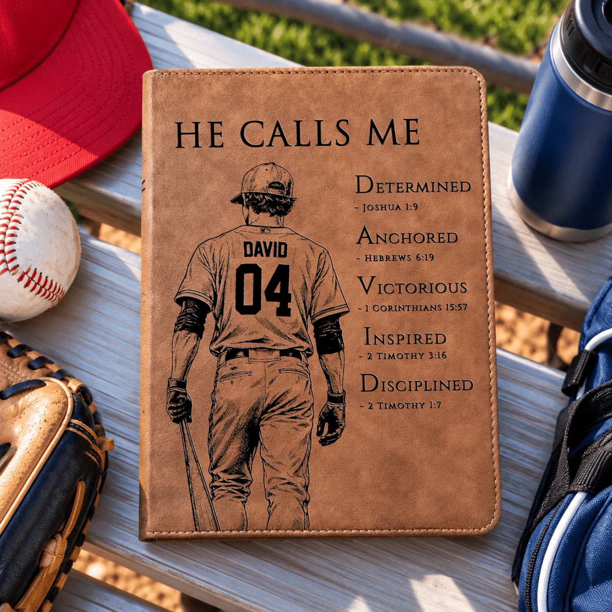 Personalized KJV Wide-Margin Bible, Custom Engraved Acrostic Name with Verse Reference, Christian Sports Gift for Baseball Players - Religious Books - Aylev