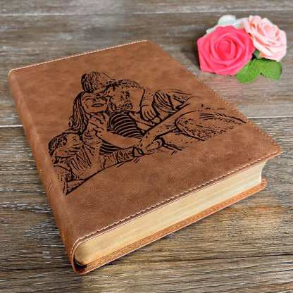 Personalized KJV Bible, Wide Margin, Your Photo Engraved, King James Version, Custom Engraved Bible, Christian Gifts, Baptism Gifts - Religious Books - Aylev