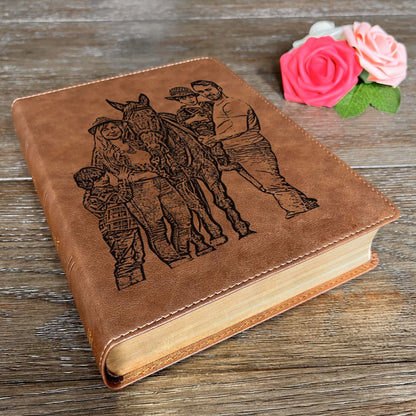Personalized KJV Bible, Wide Margin, Your Photo Engraved, King James Version, Custom Engraved Bible, Christian Gifts, Baptism Gifts - Religious Books - Aylev