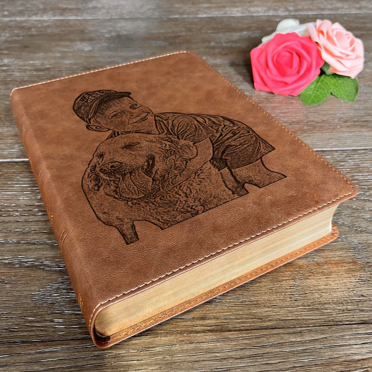 Personalized KJV Bible, Wide Margin, Your Photo Engraved, King James Version, Custom Engraved Bible, Christian Gifts, Baptism Gifts - Religious Books - Aylev