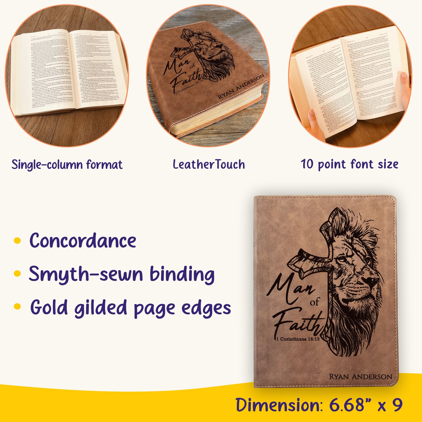 Personalized Bible for Men, KJV Wide-Margin, Customized Bible for Men Name Engraved, King James Version, Bibles for men, Bible gifts for men