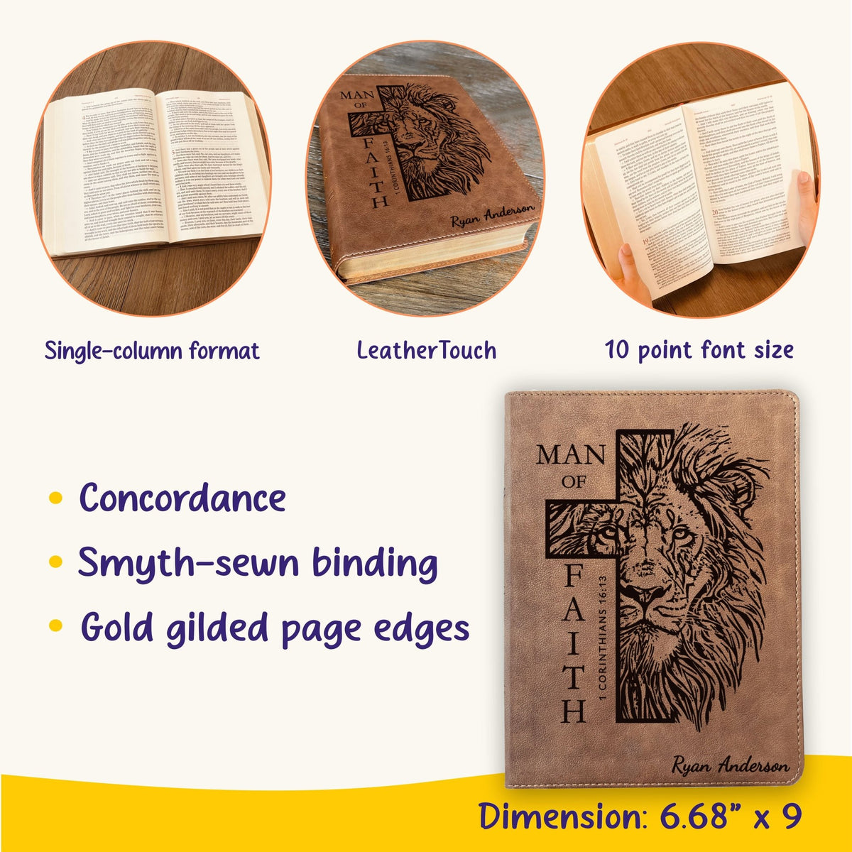 Personalized Bible for Men, KJV Wide - Margin, Customized Bible for Men Name Engraved, King James Version, Bibles for men, Bible gifts for men - Religious Books - Aylev