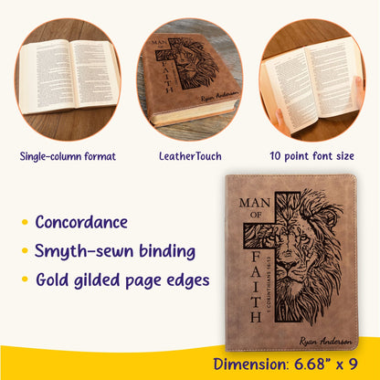 Personalized Bible for Men, KJV Wide - Margin, Customized Bible for Men Name Engraved, King James Version, Bibles for men, Bible gifts for men - Religious Books - Aylev
