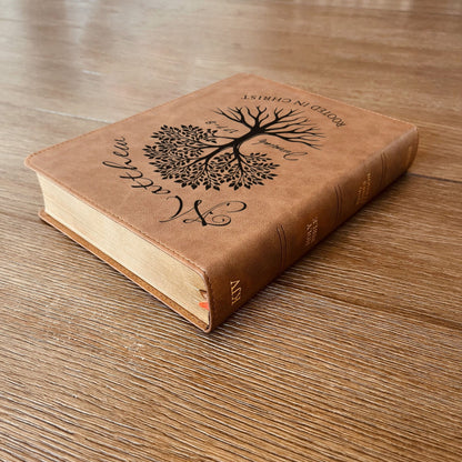 Personalized KJV Wide - Margin Bible, Custom Engraved Name, Rooted in Christ Tree Design, Christian Gift, Bible Gifts for Her, Gifts for Him - Religious Books - Aylev