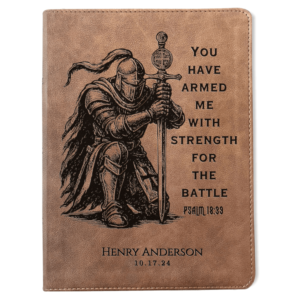 Personalized Bible for Men, KJV Wide - Margin Bible, Custom Bible Engraved Name, Knight Warrior Design, Christian Gift, Bible Gifts for Him - Religious Books - Aylev