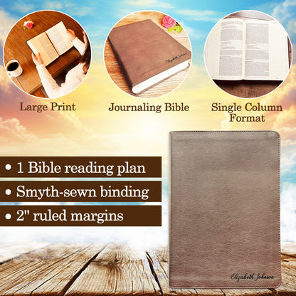 Personalized ESV Bible, ESV Journaling Bible, Custom Engraved Name, English Standard Version, Christian Gifts, Bible Name Engraved - Religious Books - Aylev