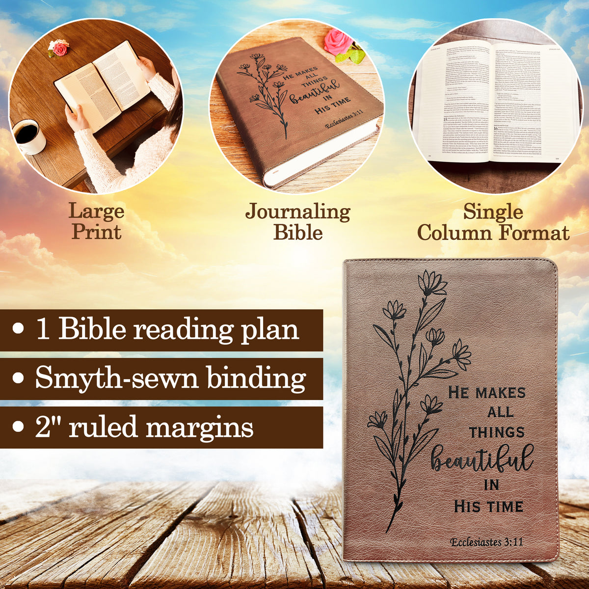 Custom ESV Bible, ESV Journaling Bible, Custom Engraved English Standard Version, Christian Gifts, Baptism Gifts, ESV Bible Women - Religious Books - Aylev