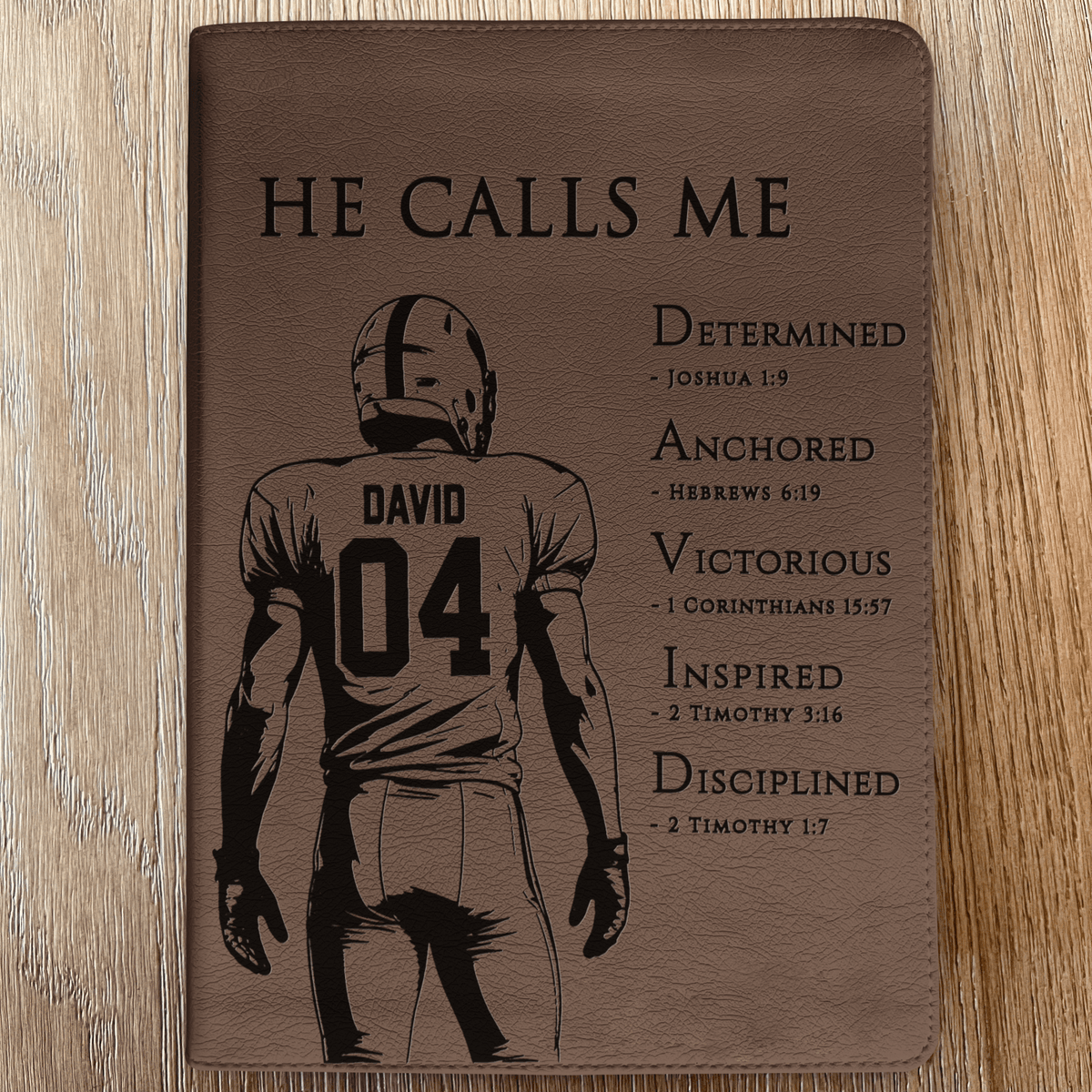 Personalized ESV Journaling Bible, Custom Engraved Acrostic Name with Verse Reference, Christian Sports Gift for Football Players - Religious Books - Aylev