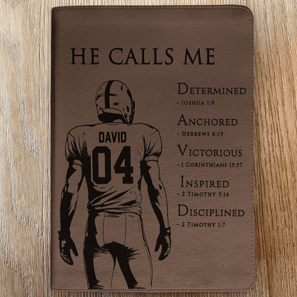 Personalized ESV Journaling Bible, Custom Engraved Acrostic Name with Verse Reference, Christian Sports Gift for Football Players - Religious Books - Aylev