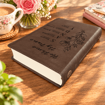 Personalized ESV Single Column Journaling Bible, Custom Engraved Acrostic Name with Verse Reference, Floral Design, Bible Gift for Her - Religious Books - Aylev