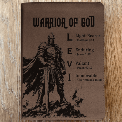 Personalized ESV Journaling Bible, Custom Engraved Acrostic Name with Verse Reference, Warrior of God Design, Christian Gift for Him - Religious Books - Aylev