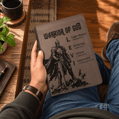 Personalized ESV Journaling Bible, Custom Engraved Acrostic Name with Verse Reference, Warrior of God Design, Christian Gift for Him - Religious Books - Aylev