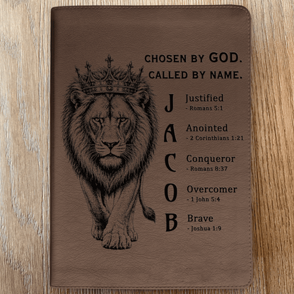 Personalized ESV Journaling Bible, Custom Engraved Acrostic Name with Verse Reference, Lion Design, Christian Bible Gift for Him - Religious Books - Aylev