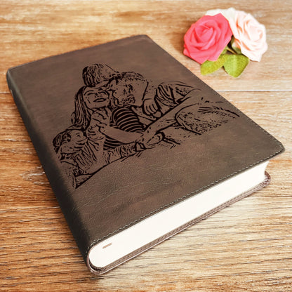 Personalized ESV Journaling Bible, Large Print, Photo Engraved Cover, Custom Bible for Note Taking, Christian Baptism or Wedding Gift - Religious Books - Aylev