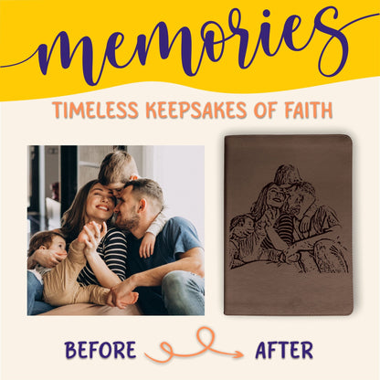 Personalized ESV Journaling Bible, Large Print, Photo Engraved Cover, Custom Bible for Note Taking, Christian Baptism or Wedding Gift - Religious Books - Aylev