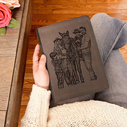 Personalized ESV Journaling Bible, Large Print, Photo Engraved Cover, Custom Bible for Note Taking, Christian Baptism or Wedding Gift - Religious Books - Aylev
