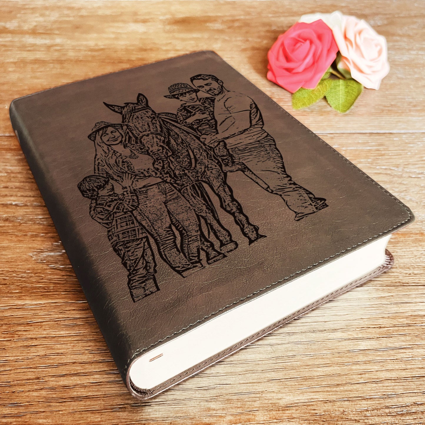 Personalized ESV Journaling Bible, Large Print, Custom Engraved Bible with Photo, Bible Gift for Women, Christian Gift, Baptism Gift