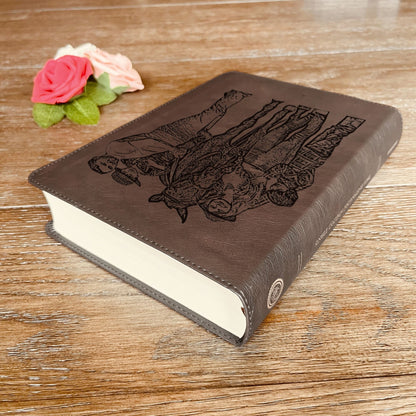 Personalized ESV Journaling Bible, Large Print, Photo Engraved Cover, Custom Bible for Note Taking, Christian Baptism or Wedding Gift - Religious Books - Aylev