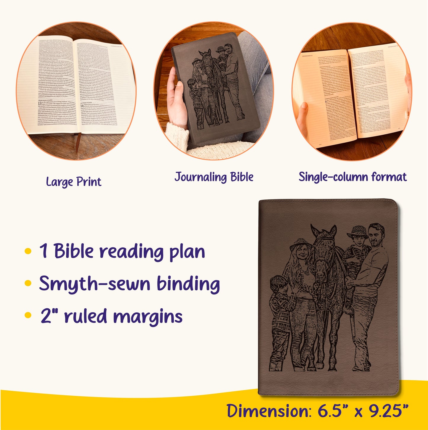 Personalized ESV Journaling Bible, Large Print, Custom Engraved Bible with Photo, Bible Gift for Women, Christian Gift, Baptism Gift