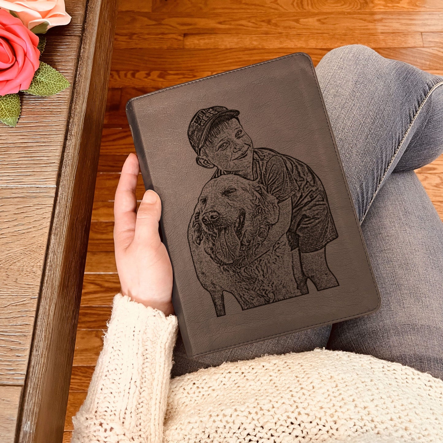 Personalized ESV Journaling Bible, Large Print, Custom Engraved Bible with Photo, Bible Gift for Women, Christian Gift, Baptism Gift