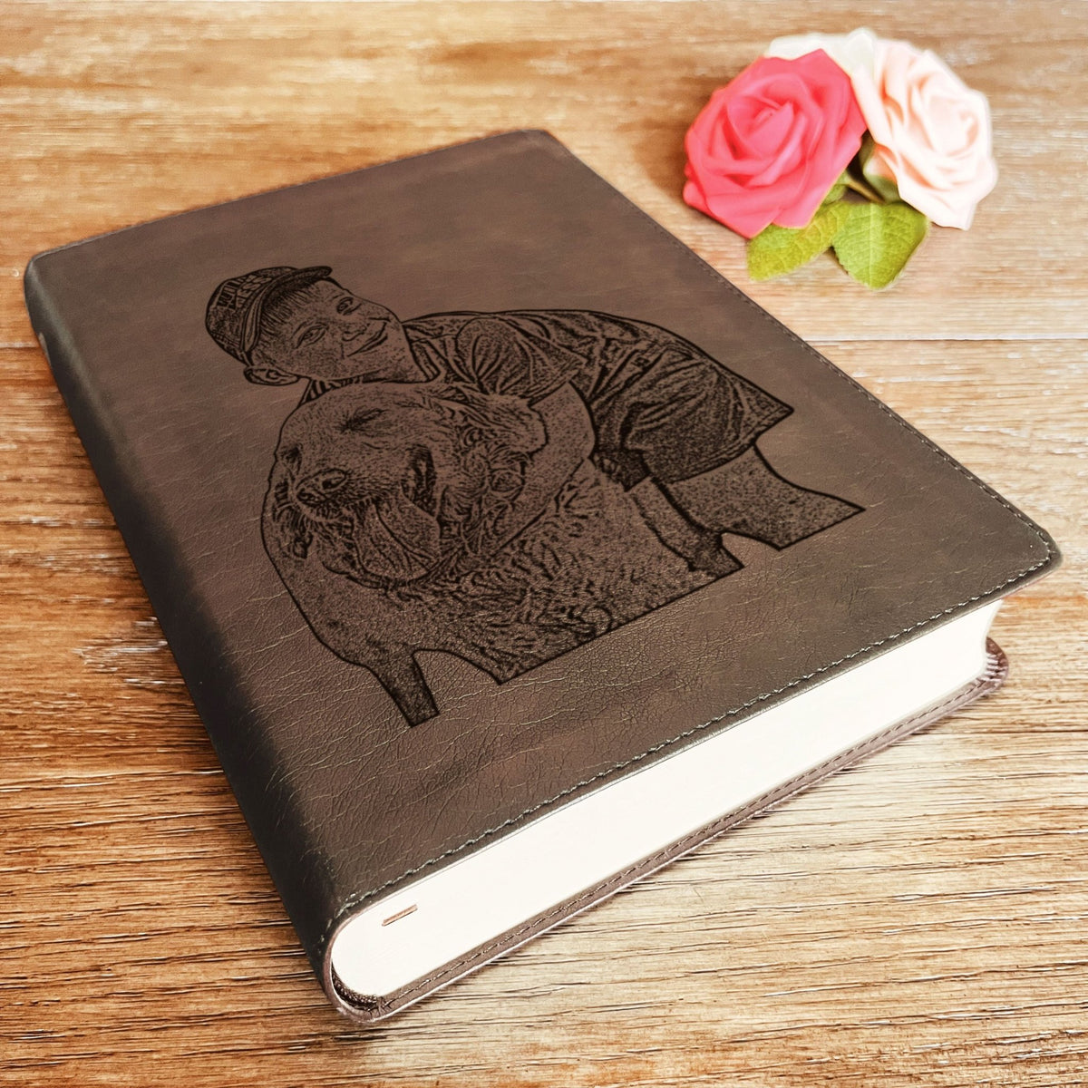 Personalized ESV Journaling Bible, Large Print, Photo Engraved Cover, Custom Bible for Note Taking, Christian Baptism or Wedding Gift - Religious Books - Aylev