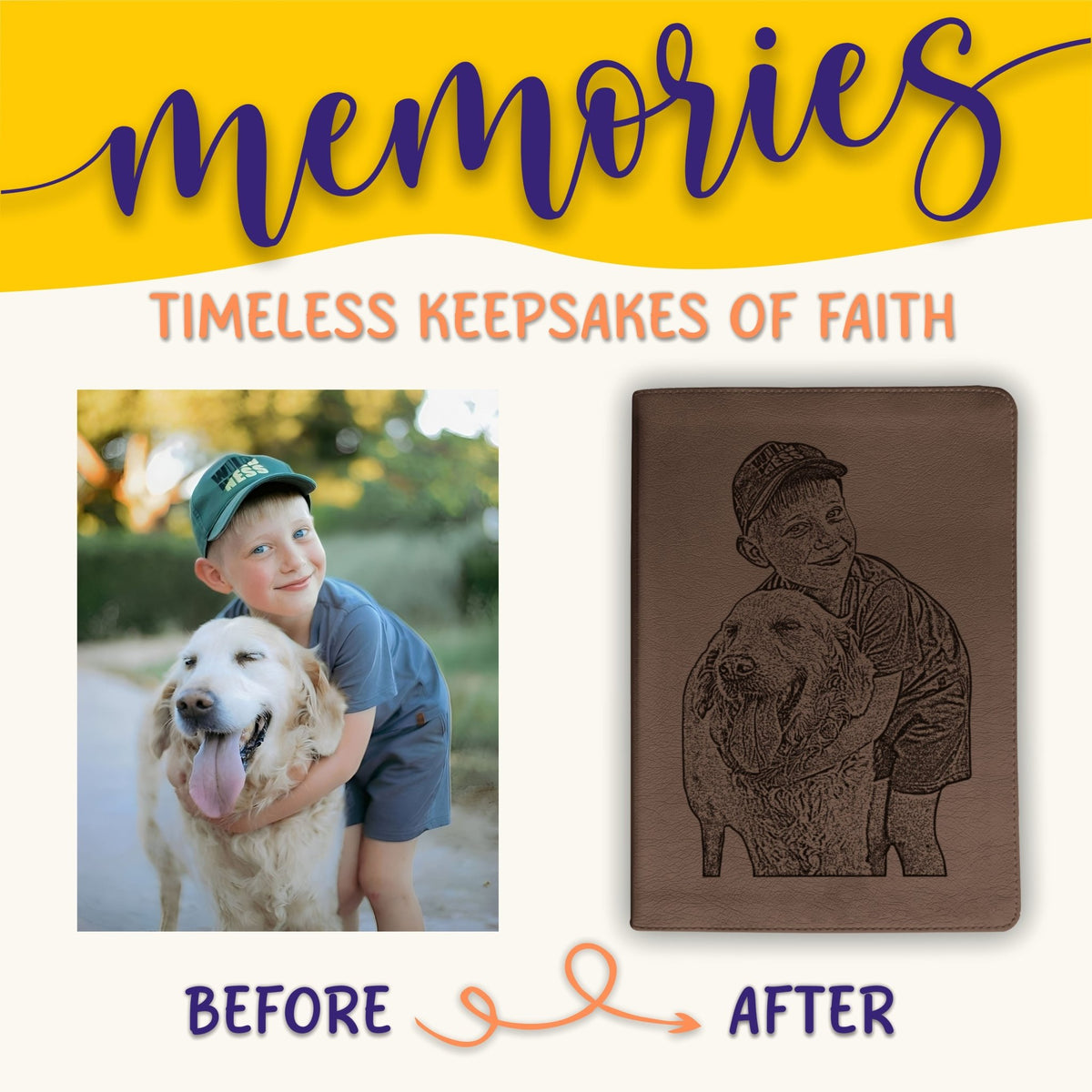Personalized ESV Journaling Bible, Large Print, Photo Engraved Cover, Custom Bible for Note Taking, Christian Baptism or Wedding Gift - Religious Books - Aylev